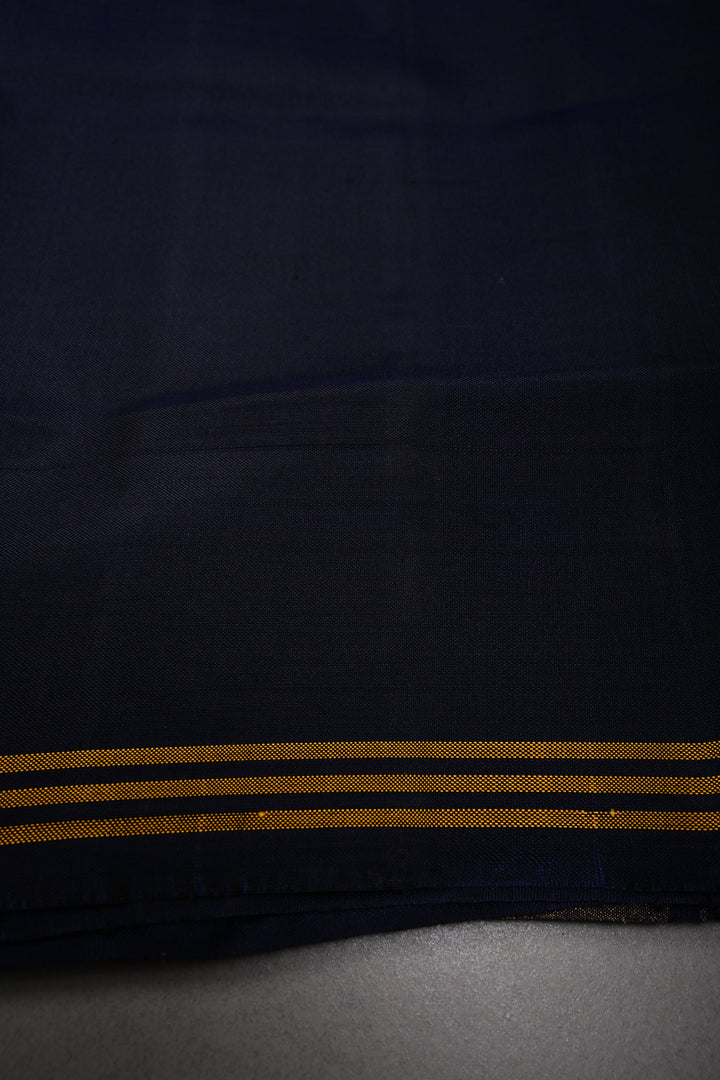Authentic Patan Patola Pure Silk handwoven Saree in rangkaat pattern over midnight Blue Base| SILK MARK CERTIFIED | SHOBITAM