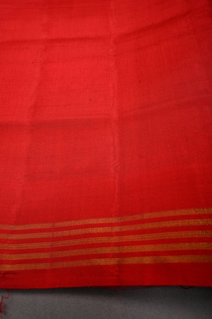 Maroon-Red Patan Patola Single Ikkat handwoven Pure Silk Saree with Geometric Motifs and Minimal Border  | SILK MARK CERTIFIED | SHOBITAM
