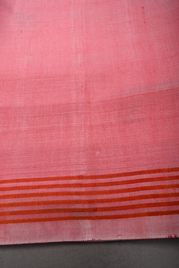 Authentic Patan Patola Single Ikkat Handwoven Pure Silk Saree in Frost Peach| SILK MARK CERTIFIED | SHOBITAM