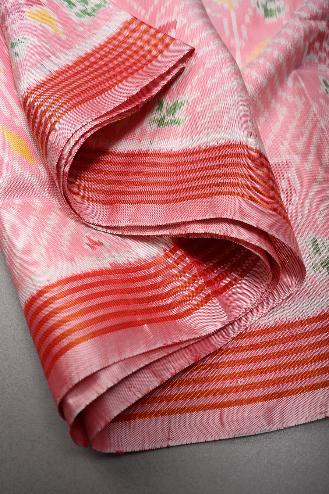 Authentic Patan Patola Single Ikkat Handwoven Pure Silk Saree in Frost Peach| SILK MARK CERTIFIED | SHOBITAM