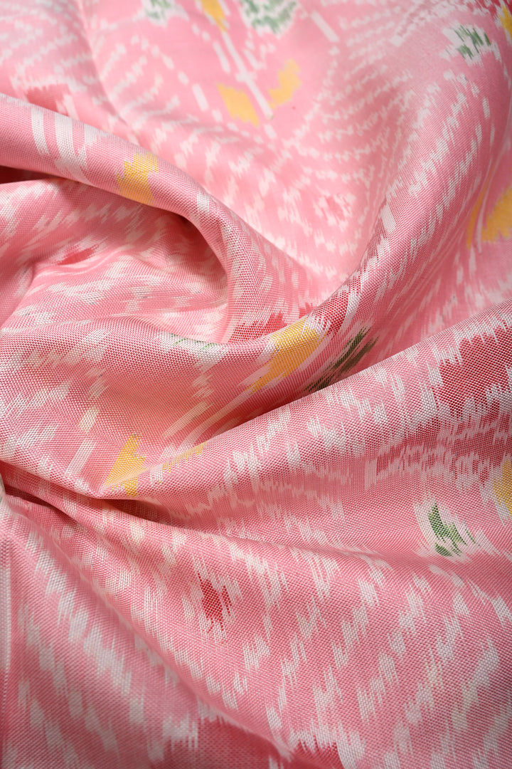Authentic Patan Patola Single Ikkat Handwoven Pure Silk Saree in Frost Peach| SILK MARK CERTIFIED | SHOBITAM