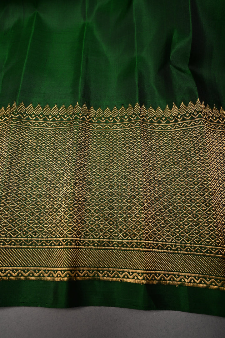Gray Pure Gadwal Silk Saree with Zari Brocade Jaal and Contrast Wide Zari Border | SILK MARK CERTIFIED | SHOBITAM