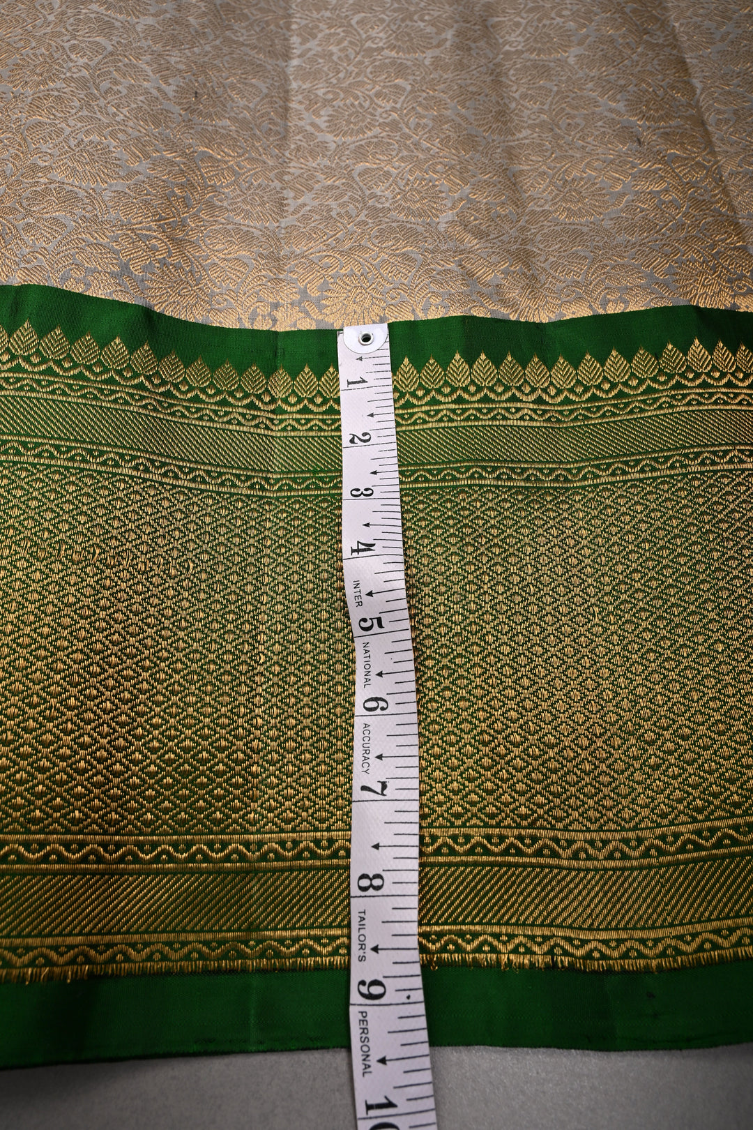 Gray Pure Gadwal Silk Saree with Zari Brocade Jaal and Contrast Wide Zari Border | SILK MARK CERTIFIED | SHOBITAM
