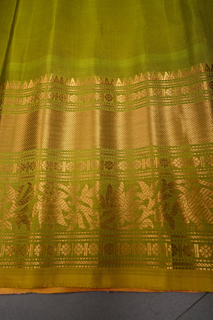 Bubblegum Pink Pure Gadwal Silk Saree with Meenakari Buttas and Contrast Zari Border | SILK MARK CERTIFIED | SHOBITAM