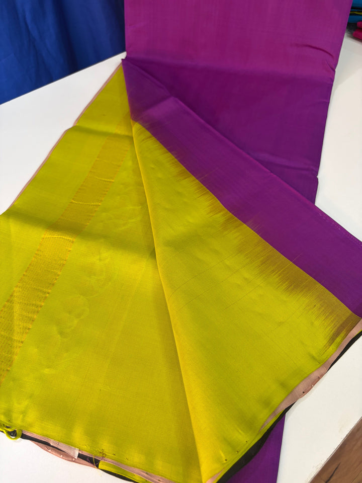 The Purple Multicolour- Handwoven Uppada Silk | SILK MARK CERTIFIED | SHOBITAM