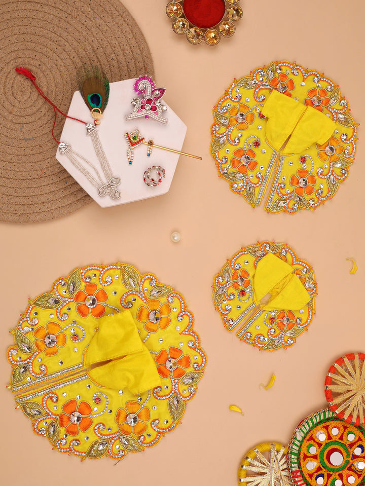 Yellow Pushp Mala Laddu Gopal Poshak