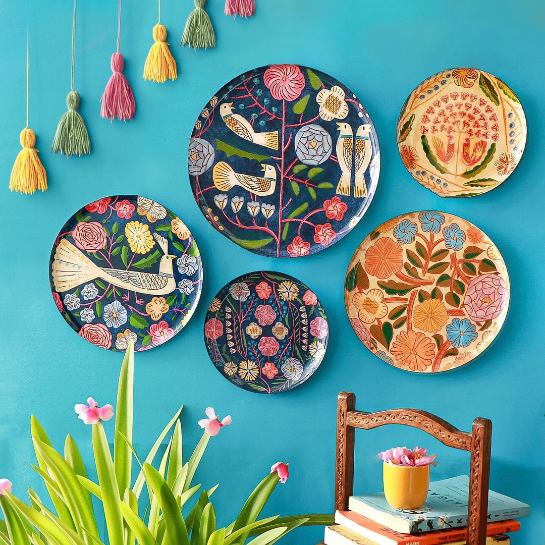 Kashmiri Wall Plates- Set of 5