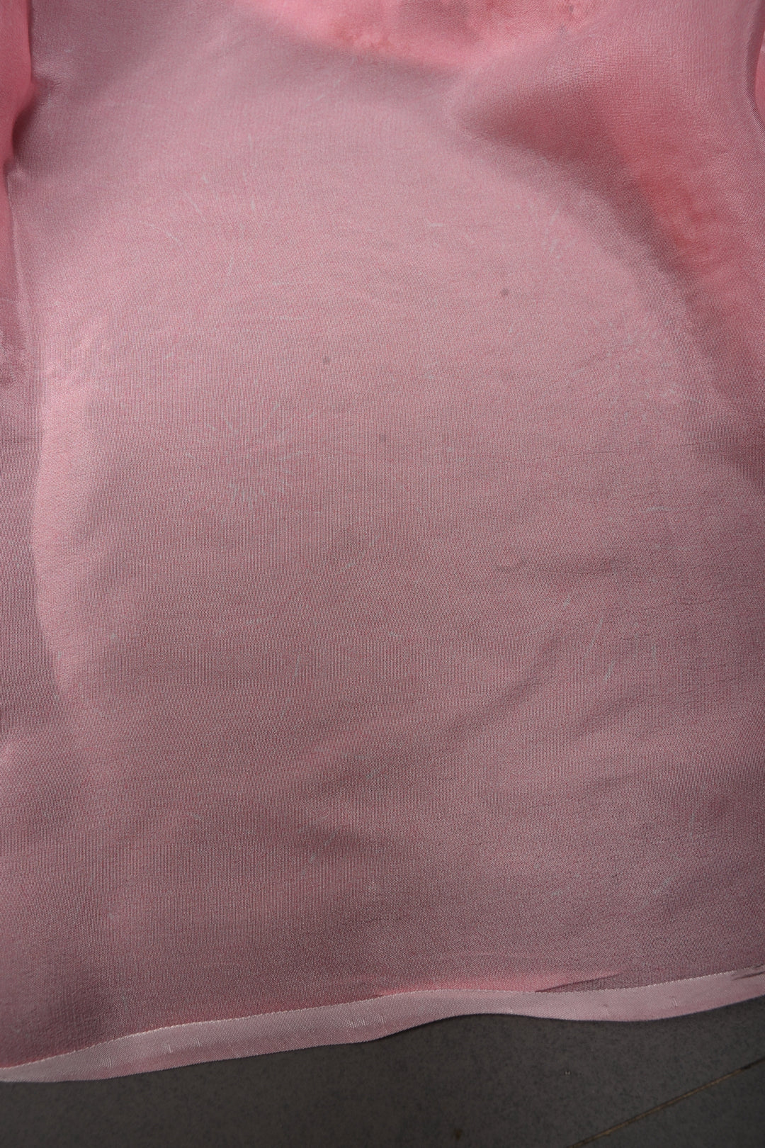 Rose Pink Floral Digital Print on Glossy Chinon Saree with Sequins-Cutdana and Lace Scallop Border | SHOBITAM