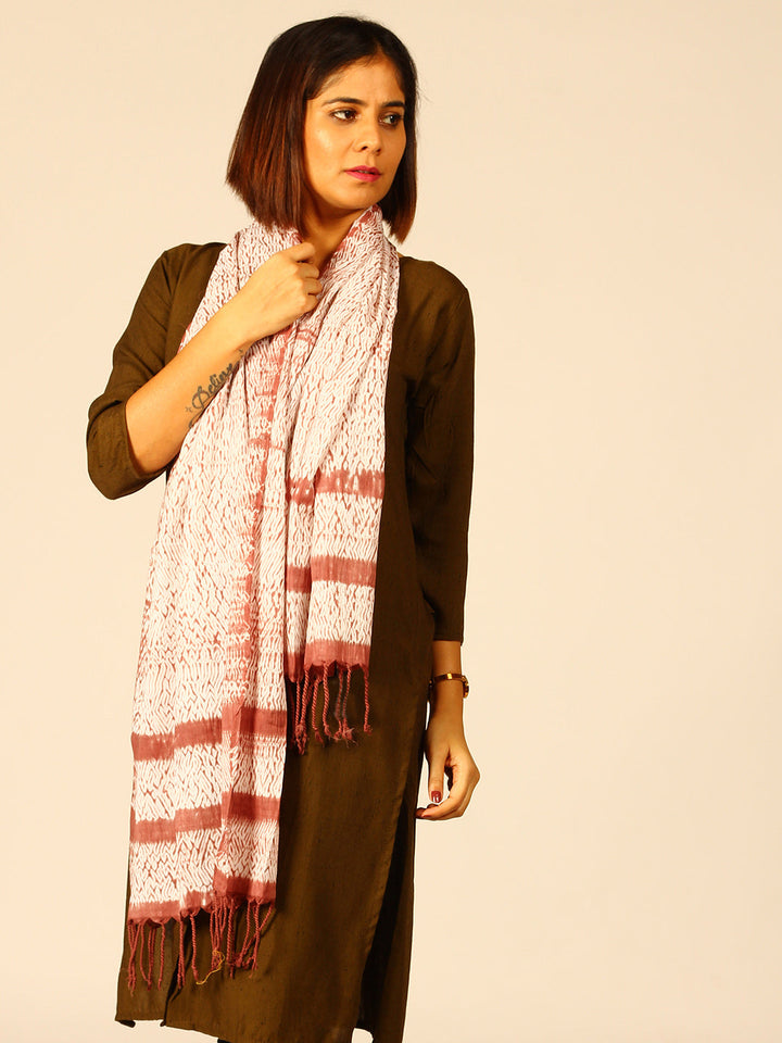 Hand Woven Shibori Cotton Stole | SHOBITAM
