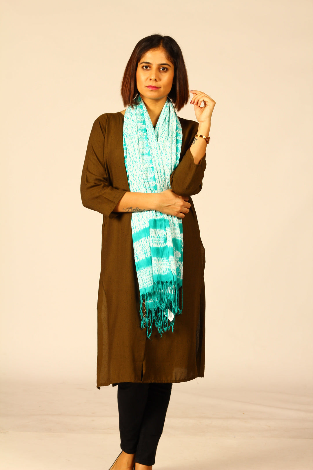Hand Woven Shibori Cotton Stole | SHOBITAM