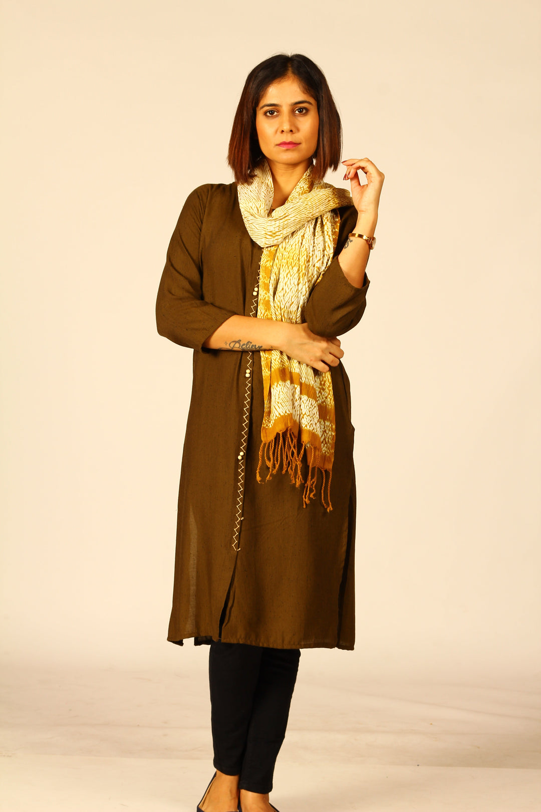 Hand Woven Shibori Cotton Stole | SHOBITAM