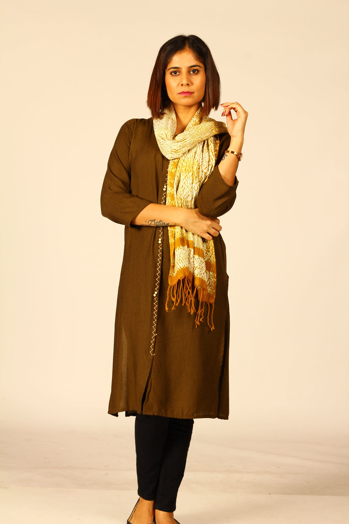 Hand Woven Shibori Cotton Stole | SHOBITAM