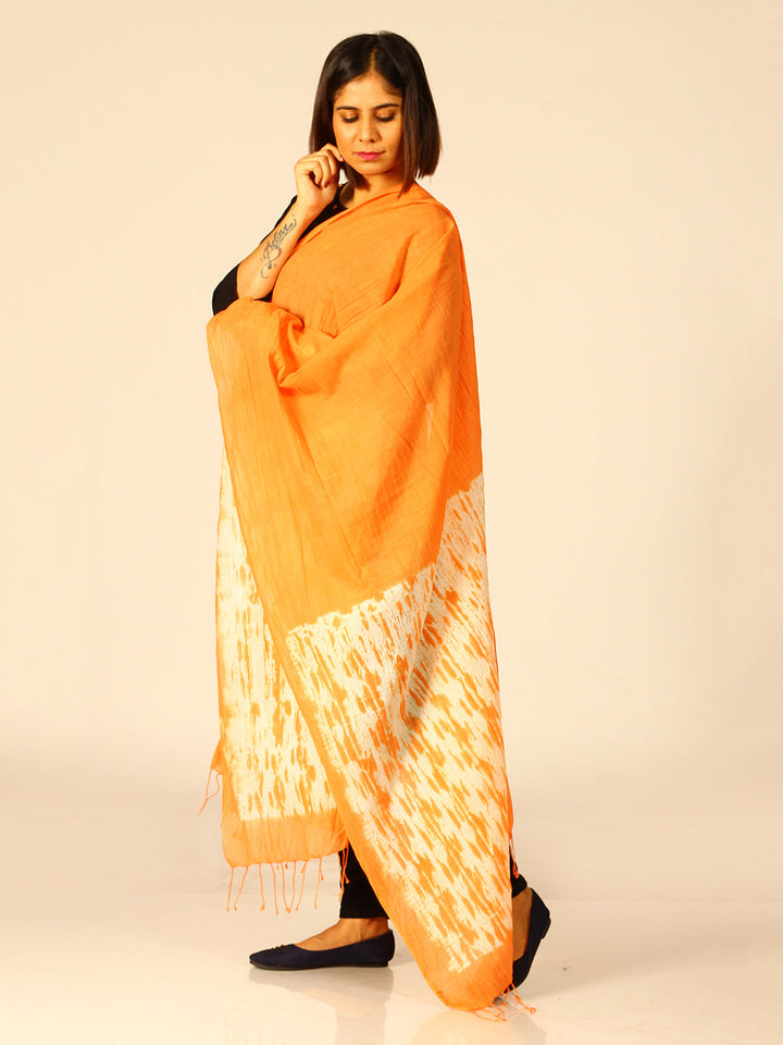 Hand Woven Shibori Cotton Dupatta | SHOBITAM