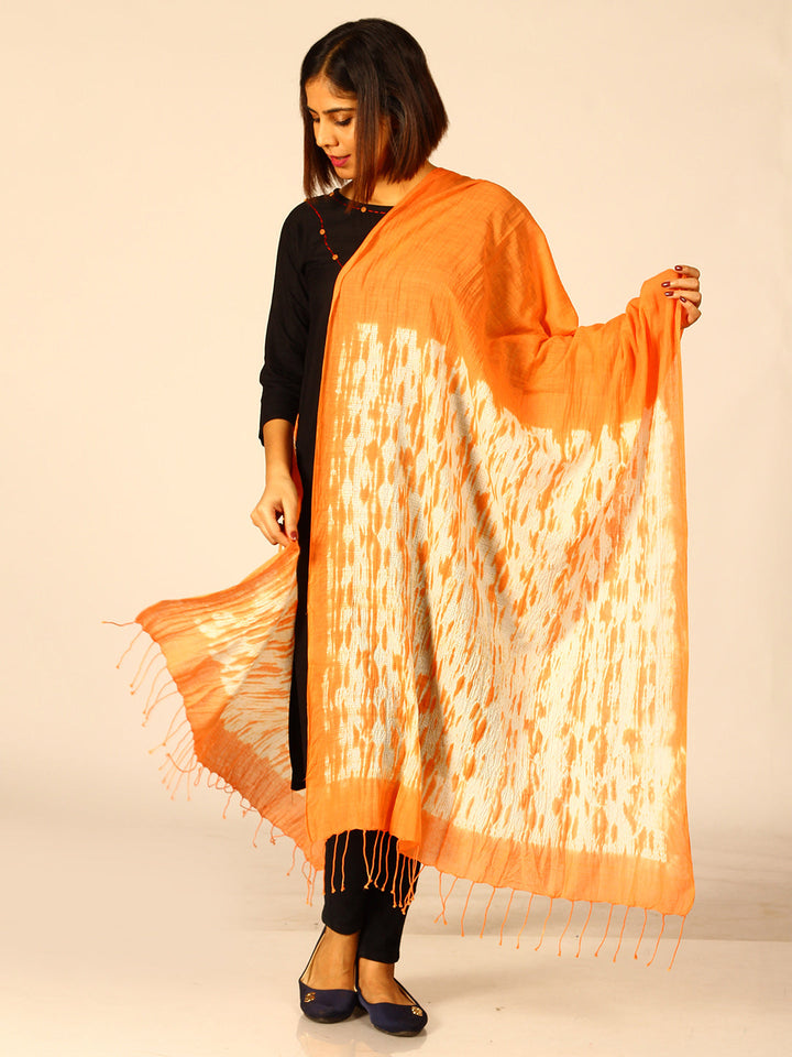 Hand Woven Shibori Cotton Dupatta | SHOBITAM