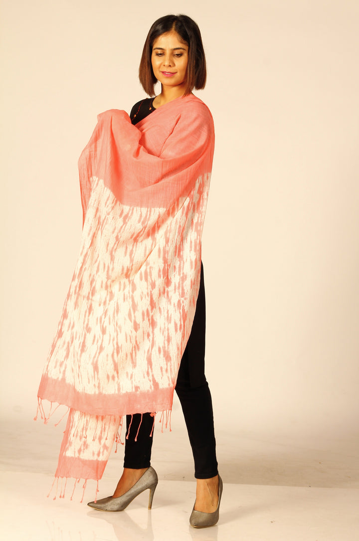 Hand Woven Shibori Cotton Dupatta | SHOBITAM