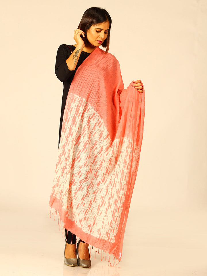 Hand Woven Shibori Cotton Dupatta | SHOBITAM