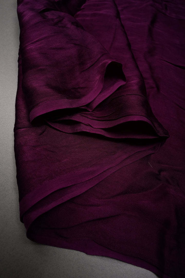 Jamuni Purple Modal Silk Saree with Madhubani Machli Handpainting and Lagda Patta Crushed Tissue Pallu | SHOBITAM