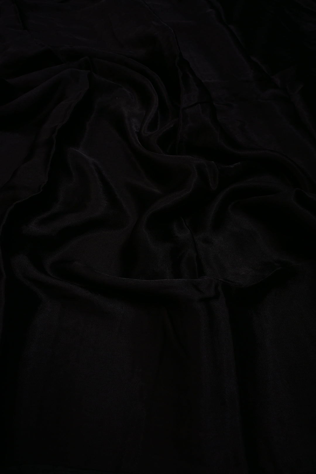 Black Sitaara Modal Silk Saree with Lagda Patta Crushed Pallu | SHOBITAM