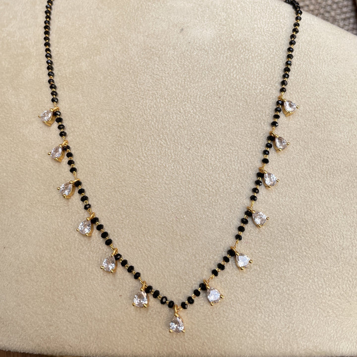 Gold Plated Diamond Drops Mangalsutra | SHOBITAM