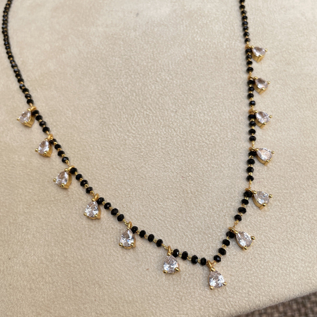 Gold Plated Diamond Drops Mangalsutra | SHOBITAM