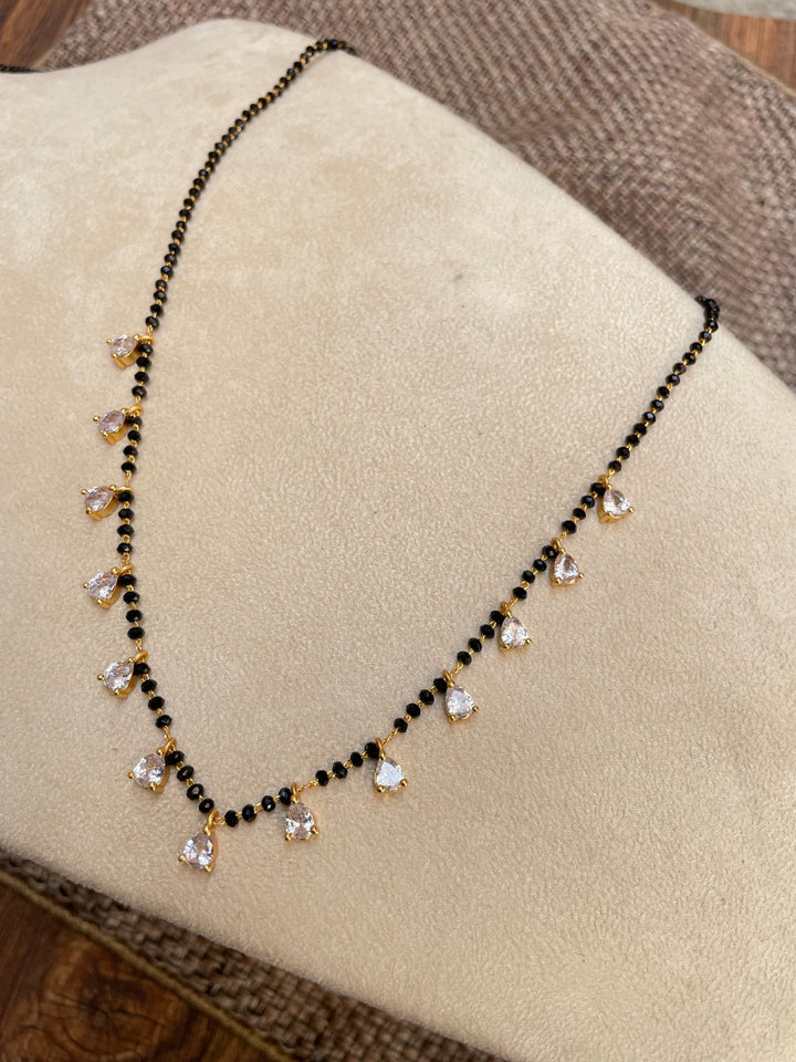 Gold Plated Diamond Drops Mangalsutra | SHOBITAM