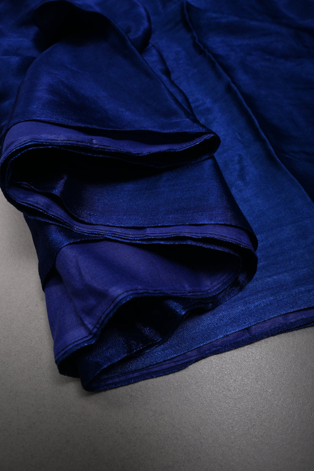 Ink Purple Borderless Modal Silk Saree with Lagda Patta Crushed Pallu | SHOBITAM