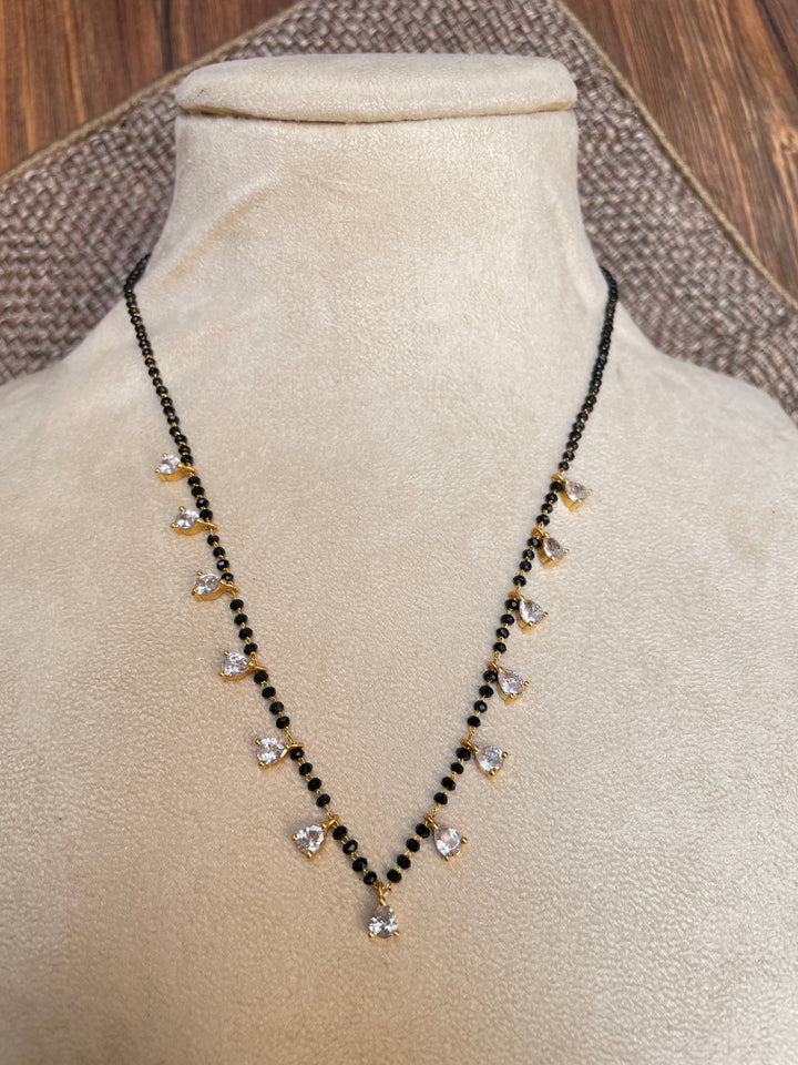 Gold Plated Diamond Drops Mangalsutra | SHOBITAM