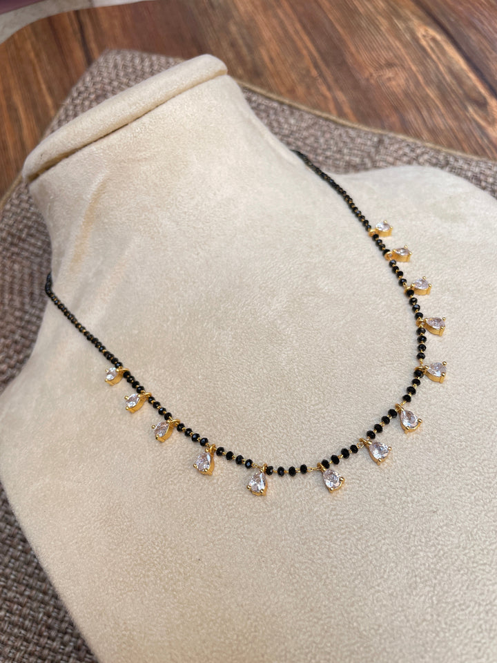 Gold Plated Diamond Drops Mangalsutra | SHOBITAM
