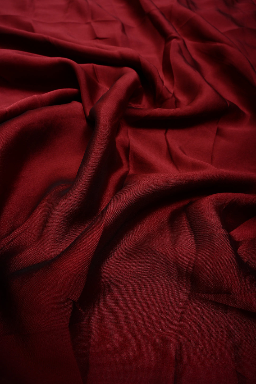 Maroon Shimmer Georgette Saree with Floral Handpainted , No Blouse Piece | SHOBITAM