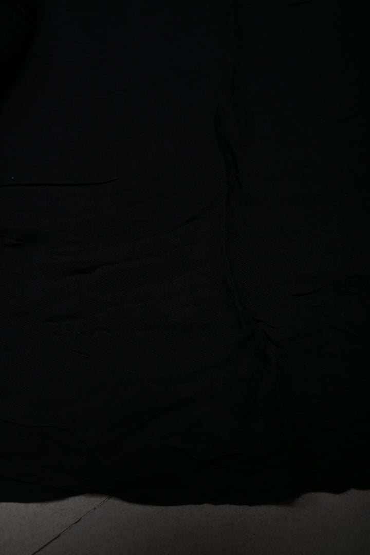 Black Borderless Modal Silk Saree with Lagda Patta Crushed Tissue Pallu | SHOBITAM
