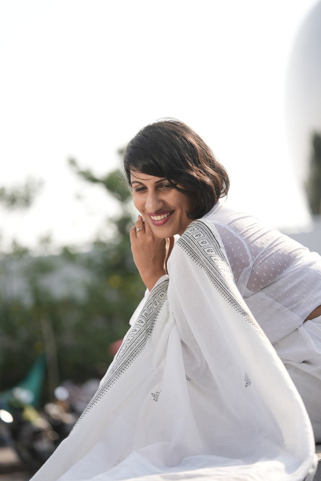 My City, My Saree - HYDERABAD :Designer Hand Painted Cotton Saree  | SHOBITAM