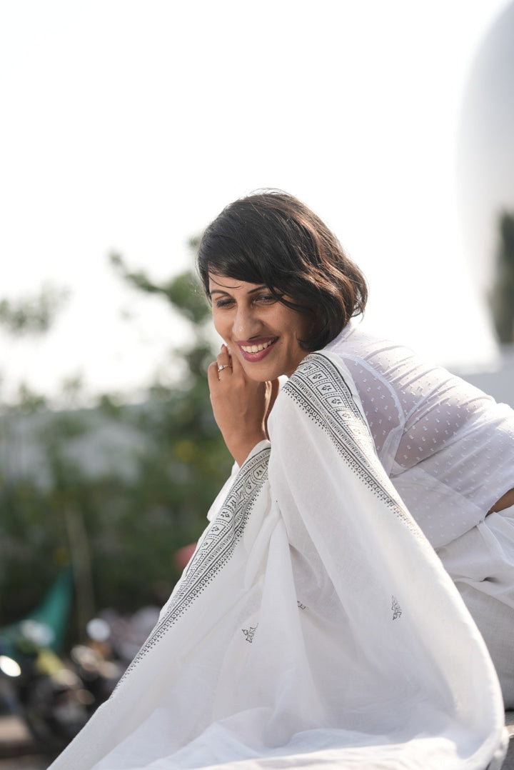 My City, My Saree - HYDERABAD :Designer Hand Painted Cotton Saree  | SHOBITAM