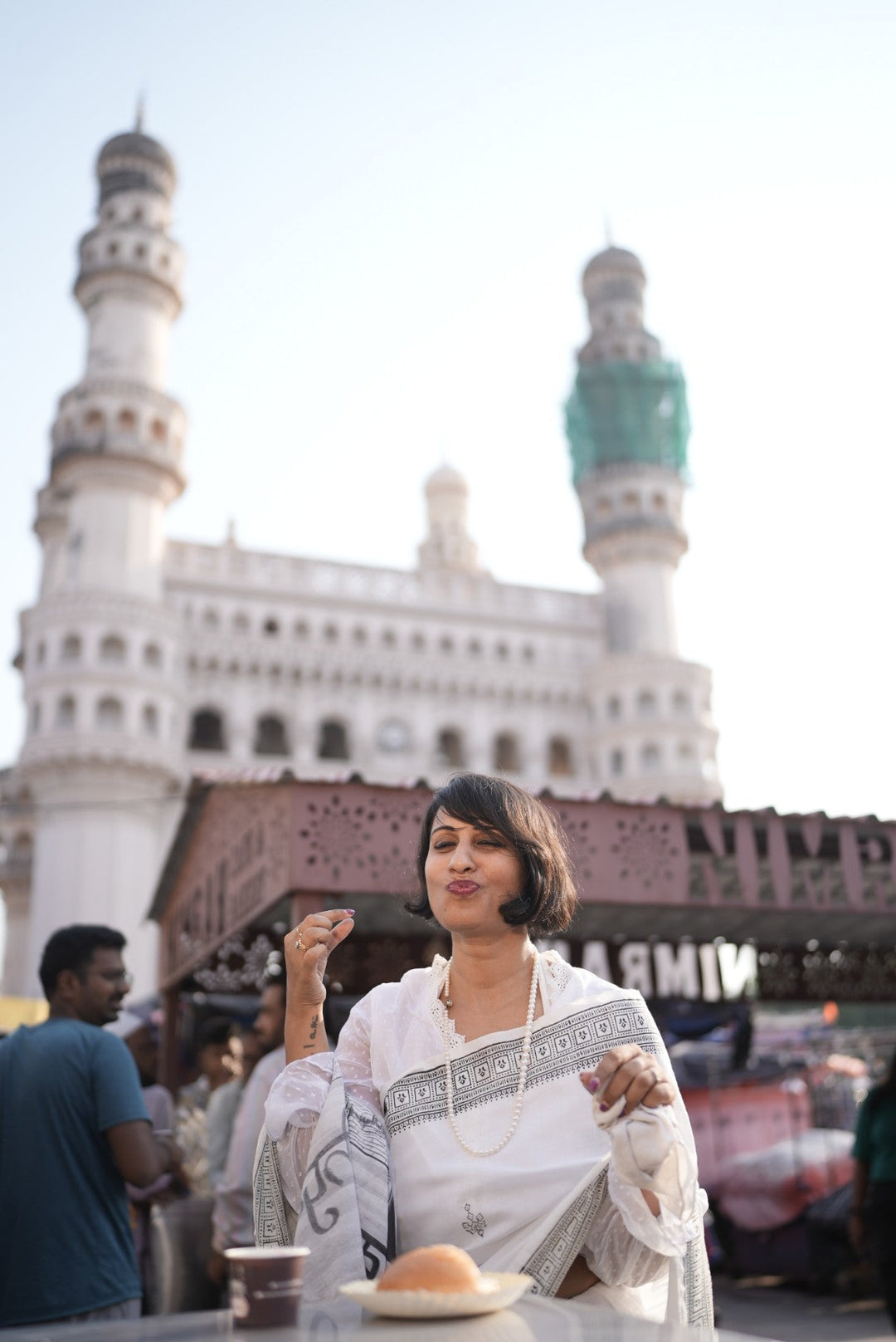 My City, My Saree - HYDERABAD :Designer Hand Painted Cotton Saree  | SHOBITAM