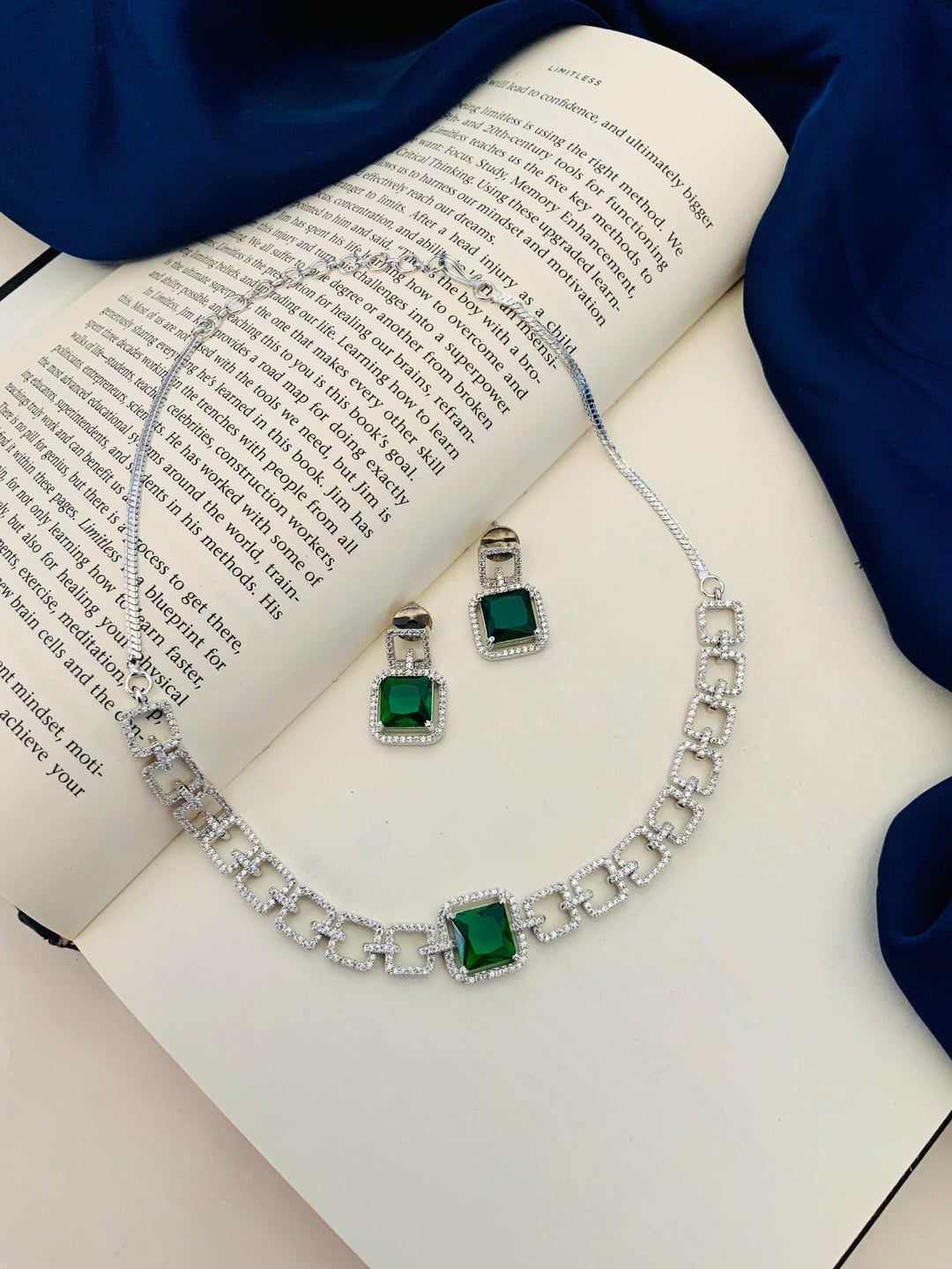 American Diamond Necklace Set – Luxury Evening Glam | SHOBITAM
