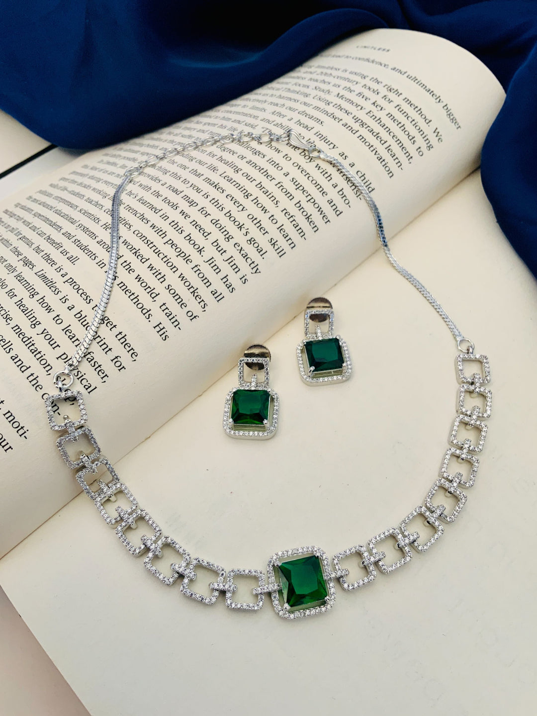 American Diamond Necklace Set – Luxury Evening Glam | SHOBITAM