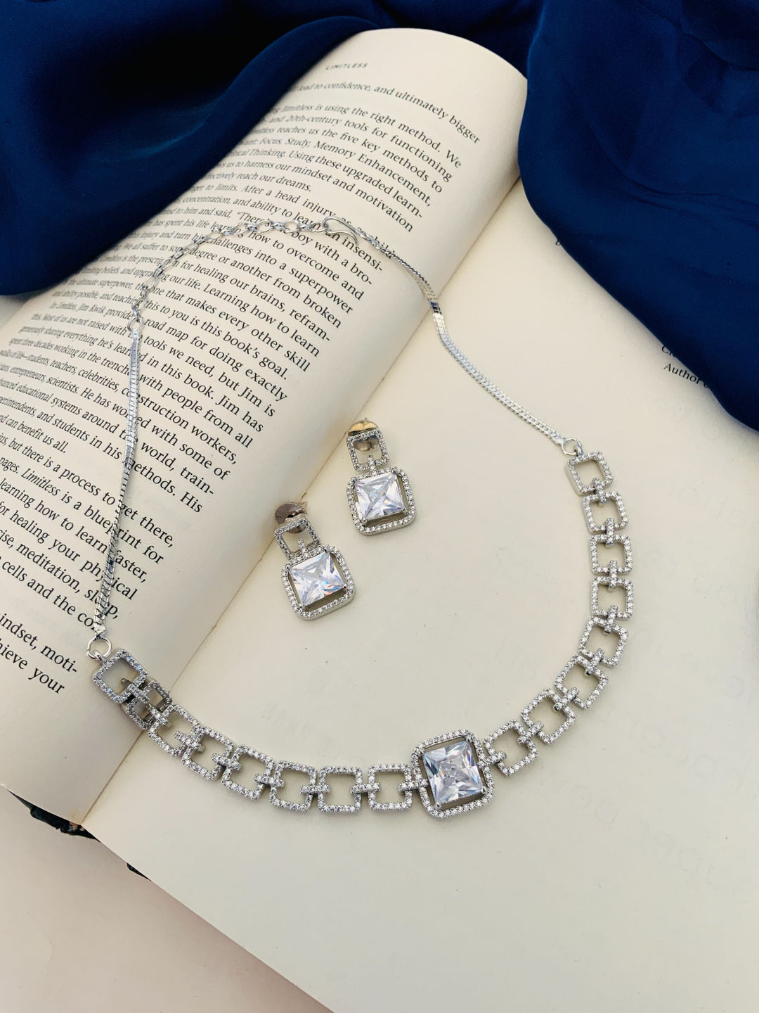 American Diamond Necklace Set – Luxury Evening Glam | SHOBITAM