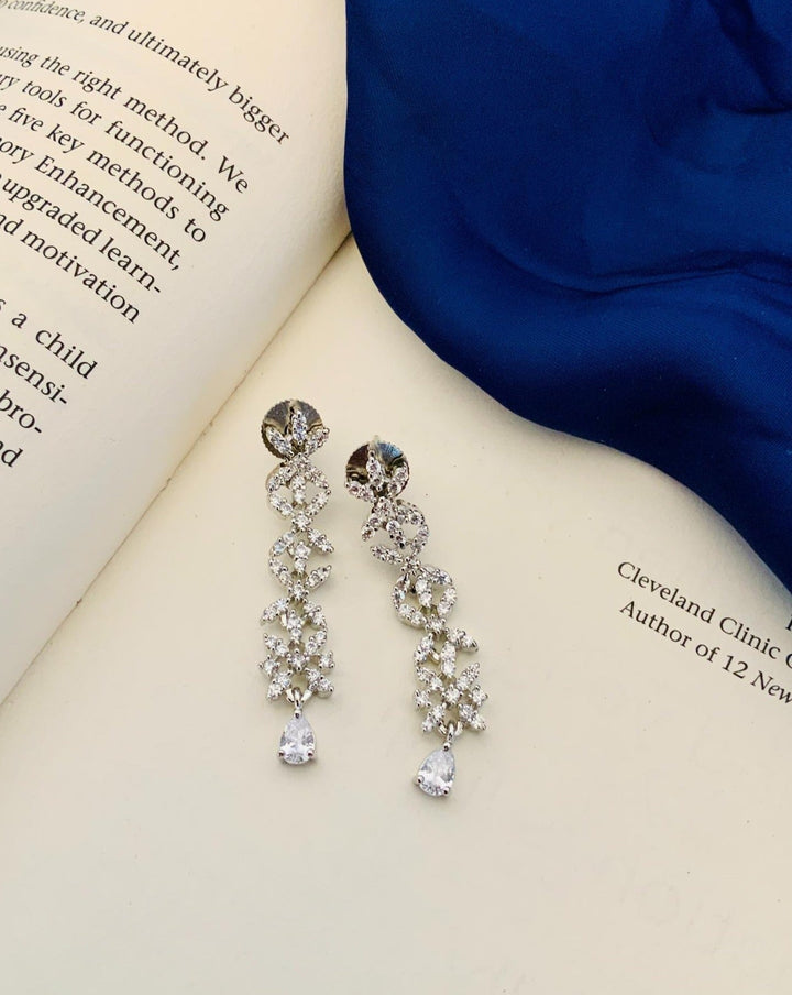 Elegant Crystal Floral Necklace Set with Earrings | SHOBITAM
