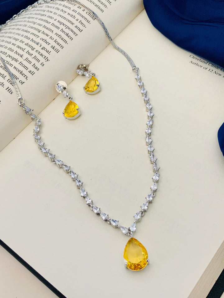 American Diamond Pendant Set – Luxury Elegant Sparkle | SHOBITAM