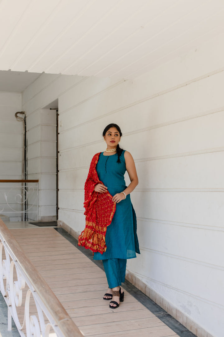Tara Suit Set - Blue | Shobitam Custom Gowns | Made To Order