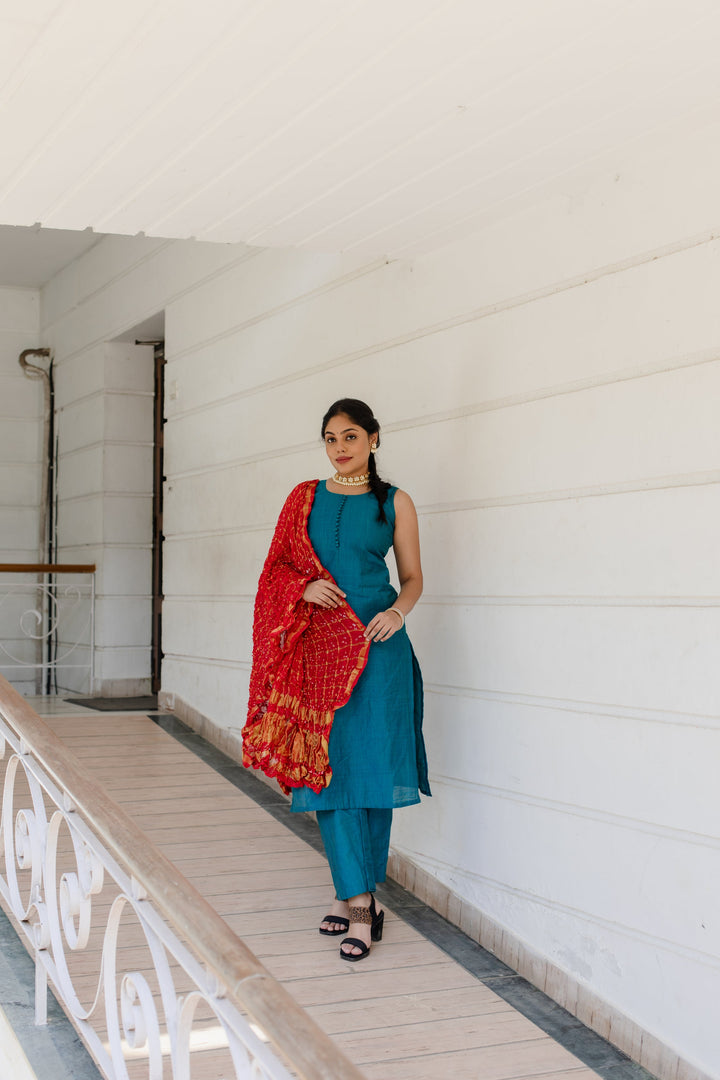 Tara Suit Set - Blue | Shobitam Custom Gowns | Made To Order
