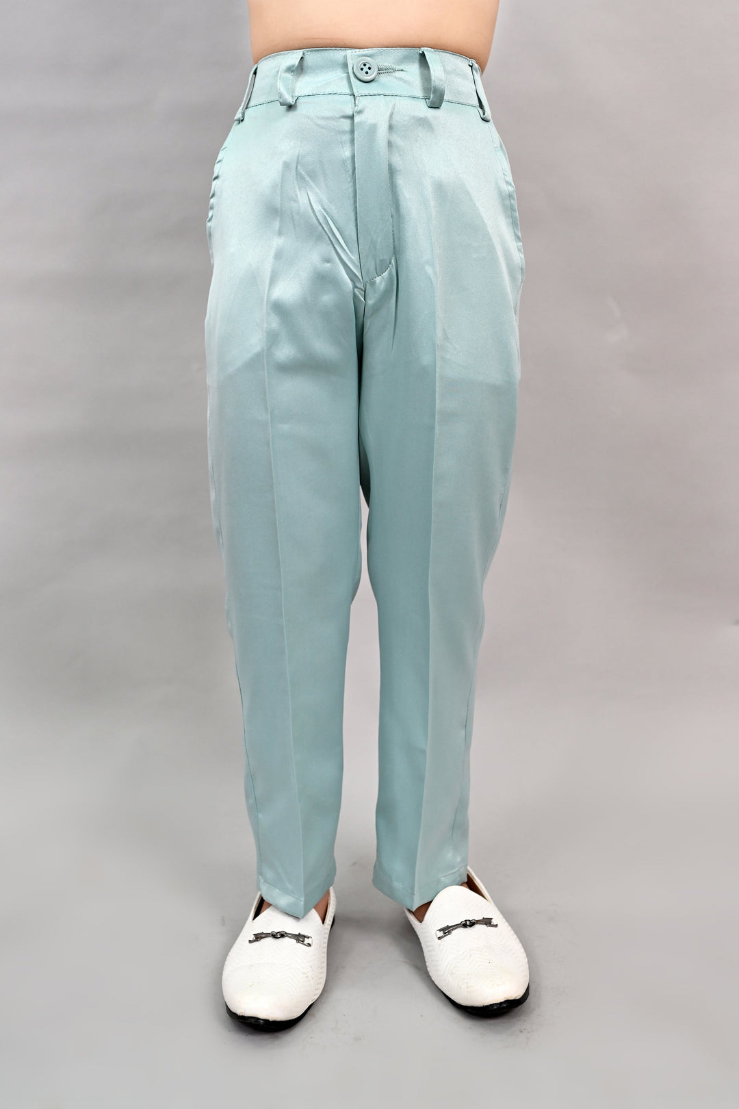 Boys Satin Floral Embroidered Sherwani Set - Teal Blue | SHOBITAM