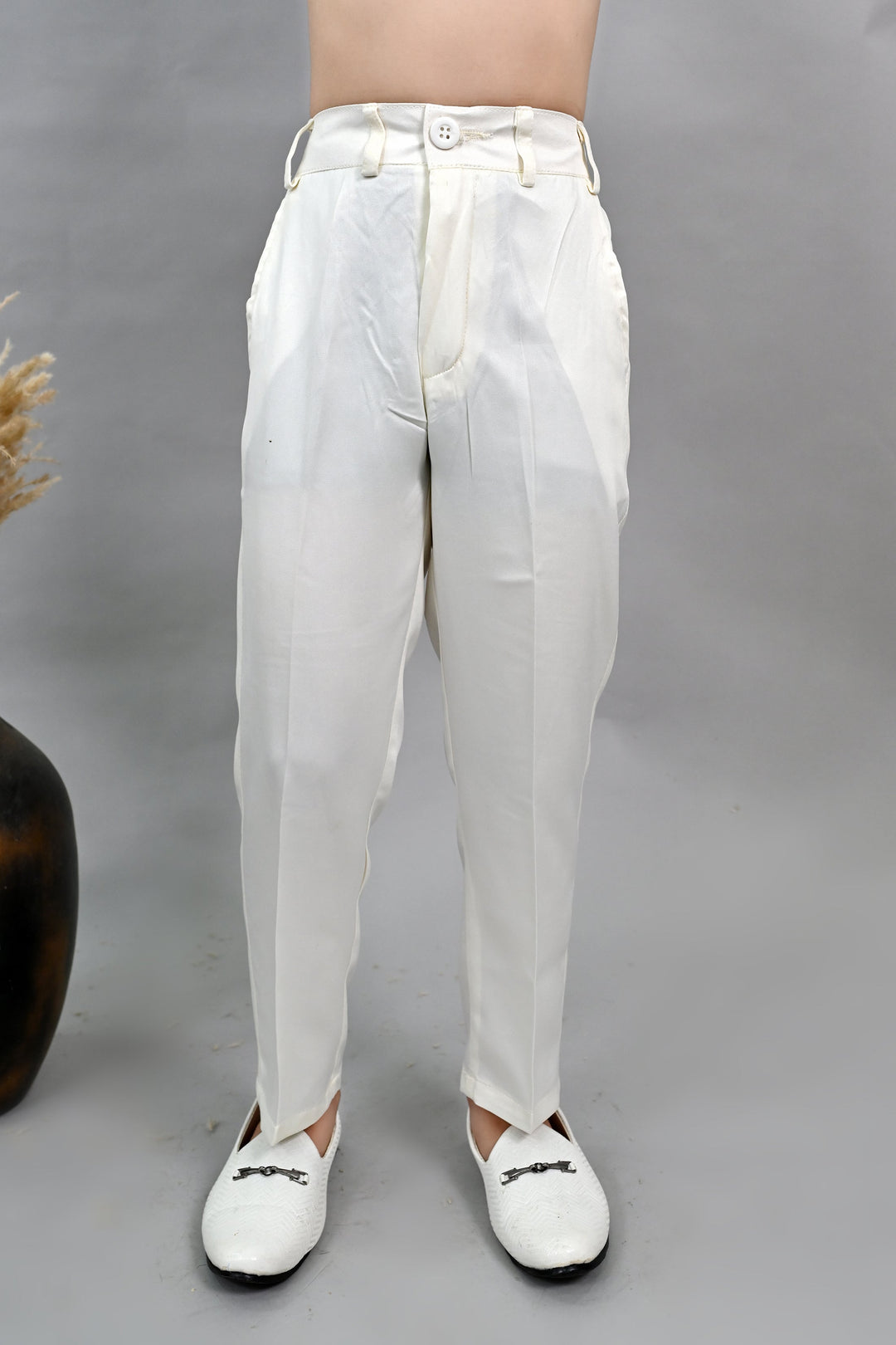 Boys Satin Peacock Floral Embroidered Sherwani Set - Offwhite  | SHOBITAM