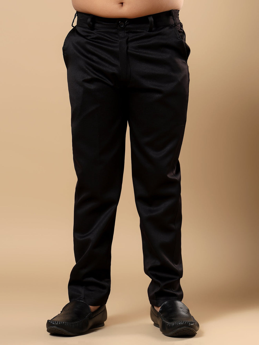 Boys Satin Buti Embroidered Panel Work Sequined Sherwani Set with Trousers and Jacket - Black | SHOBITAM