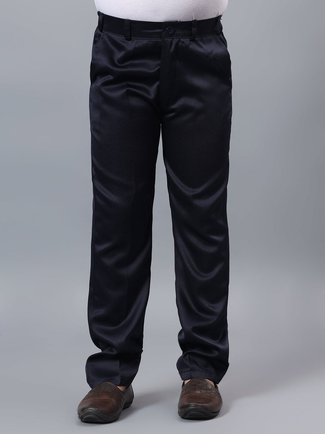 Boys Indo-Western Sherwani & Trouser Set with Sequined Waistcoat - Navy Blue | SHOBITAM