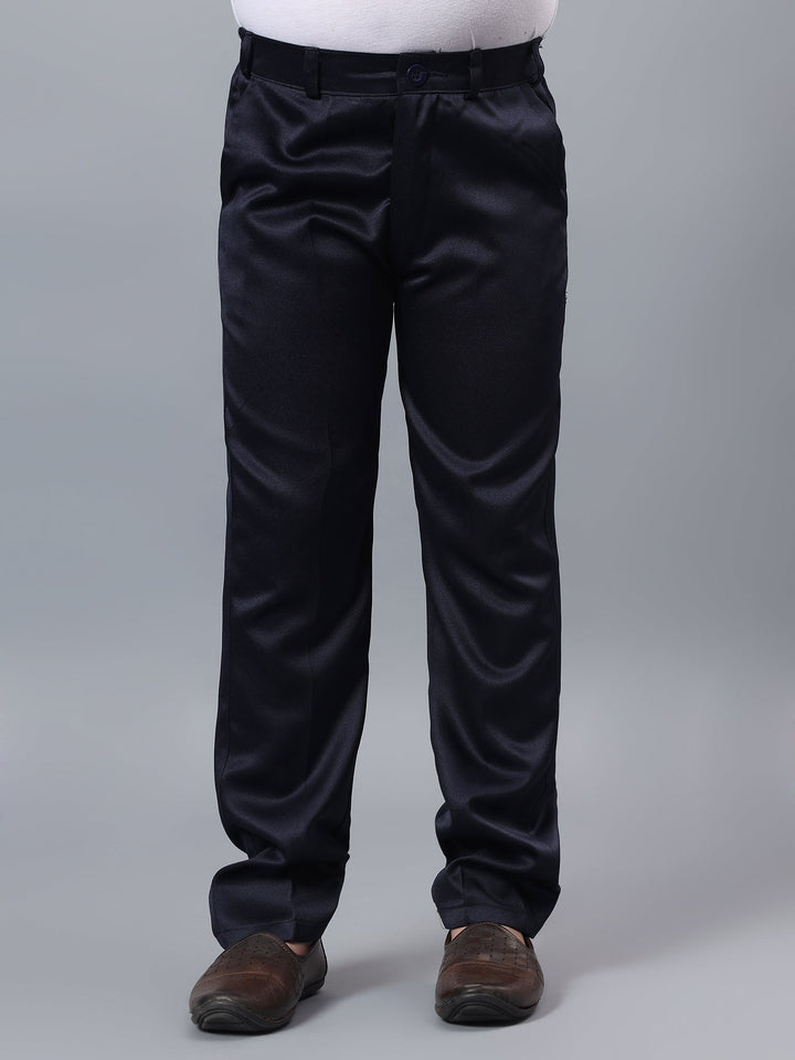 Boys Indo-Western Sherwani & Trouser Set with Sequined Waistcoat - Navy Blue | SHOBITAM