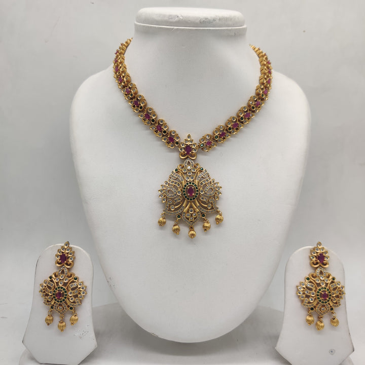Imperial Multicolour CZ Necklace Set | SHOBITAM