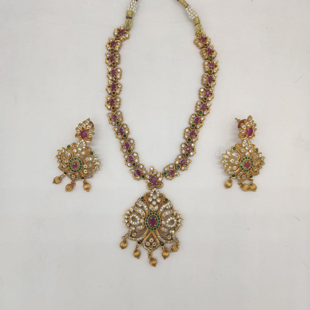 Imperial Multicolour CZ Necklace Set | SHOBITAM