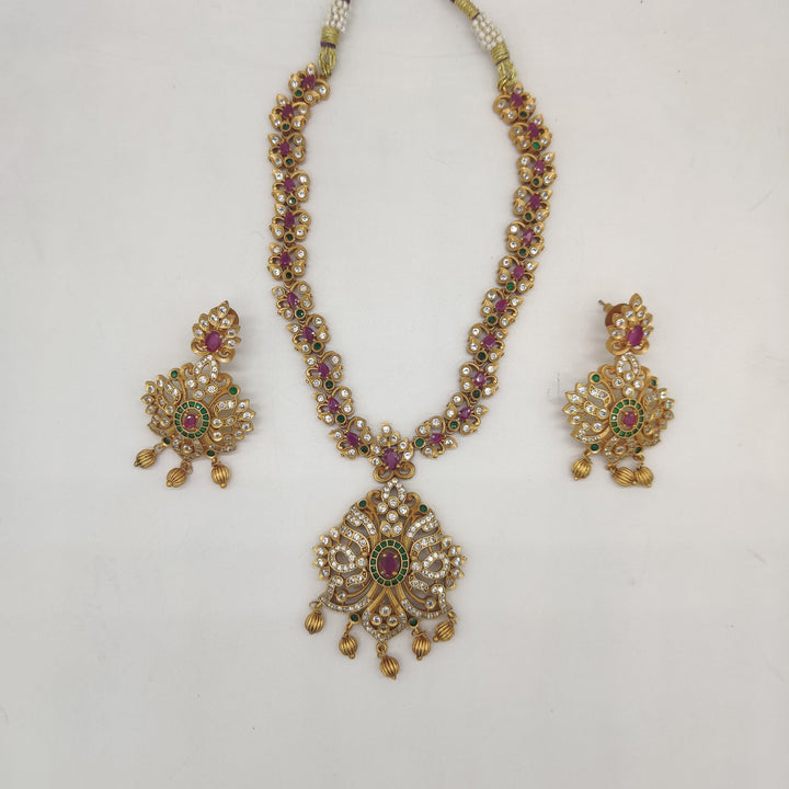 Imperial Multicolour CZ Necklace Set | SHOBITAM