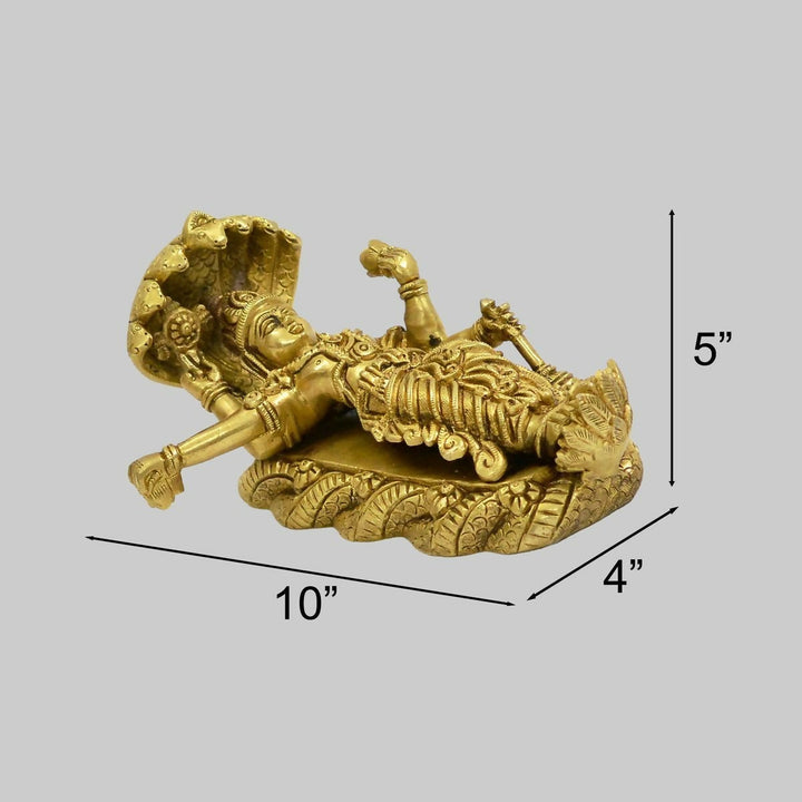 Brass Vishnu Idol on Adishesha | SHOBITAM
