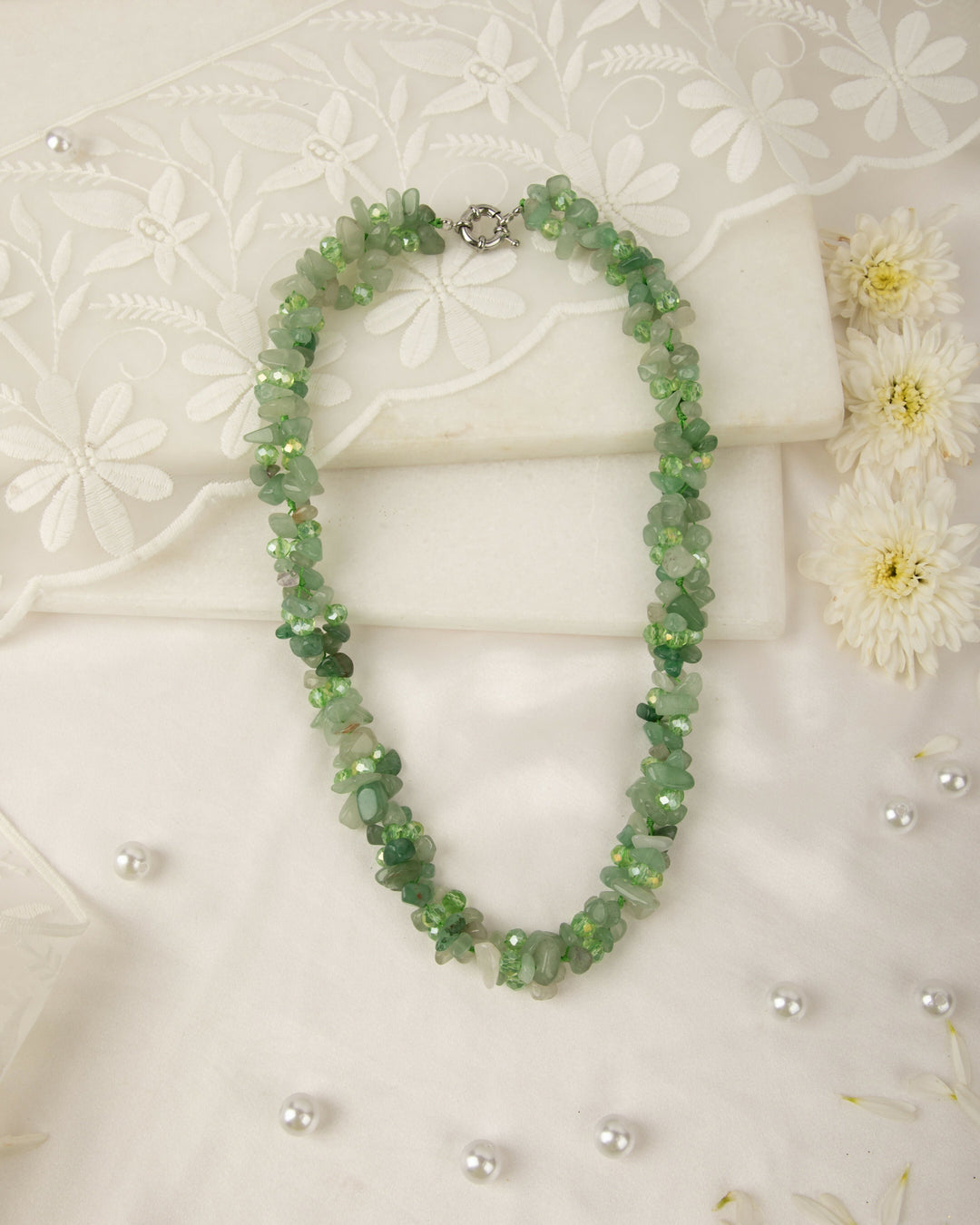 Forest Light: Natural Agate Mala  | SHOBITAM